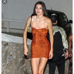 MESHKI MABEL MINI SHIMMER LACE UP DRESS